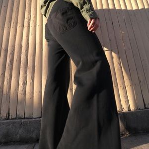 Black Nili Lotan wide leg high-waisted sweatpants